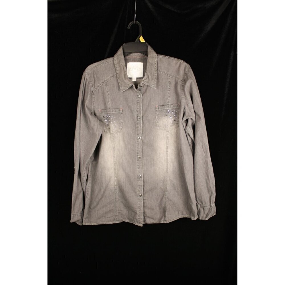 Maurices Women's Grey and Silver Shirt 2XL